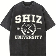 Wicked Shiz University Defy Gravity Broomstick Magic Wand vintage washed oversized T-shirt in Black