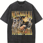 Mentally ILL Totally Chill Vintage Washed T-Shirt in Black