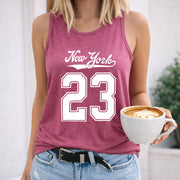 V-neck for Spring and Autumn Women's Color Cotton Tank Top in Red