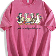Silly Goose for 4th of July Vintage Washed T-Shirt in Red
