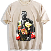 Iron Mike Undisputed Champion vintage washed oversized T-shirt in Beige