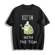 Rizz Em with the Tism Cotton T-Shirt in Black