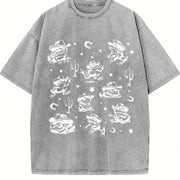 Cowboy Frogs Western Cowboy Vintage Washed T-Shirt in Gray