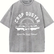 Crop Duster Leave the Smell Behind Vintage Washed T-Shirt in Gray