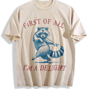 First of All vintage washed oversized T-shirt in Beige