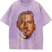 Bron And Luka LA Basketball vintage washed oversized T-shirt in Purple