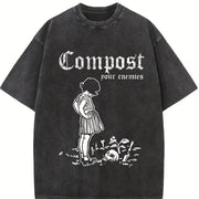 Compost Your Enemies Vintage Washed T-Shirt in Black