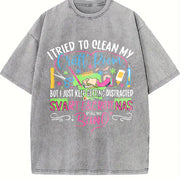 Tried to Clean My Craft Room Swiftie Cats Vintage Washed T-Shirt in Gray