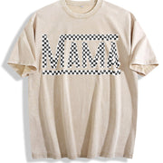 Mama Letter vintage washed oversized T-shirt in Beige