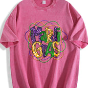 Mardi Gras Sporty Luokeren Approved Vintage Washed T-Shirt in Red