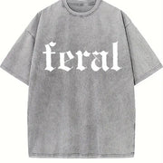 Wild Pure Brown Vintage Washed T-Shirt in Gray