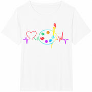 Artist Heartbeat Palette Cotton T-Shirt in White