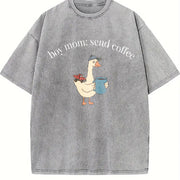 Boy Mom: Send Coffee Vintage Washed T-Shirt in Gray