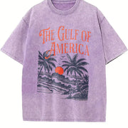 The Gulf of America Coastal Scene vintage washed oversized T-shirt in Purple