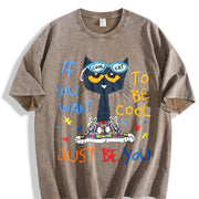 Be If You Want Vintage Washed T-Shirt in Brown