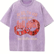At 80 Full Deck Shuffle Slower Vintage Washed T-Shirt in Purple