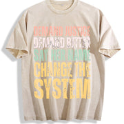 Demand Justice Renee Nicole Good Anti Ice Vintage Washed T-Shirt in Beige