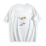 Espresso Martini Cocktail Cotton T-Shirt in White