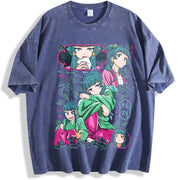 Anime The Apothecary Diaries Maomao Kawaii Harajuku vintage washed oversized T-shirt in Blue