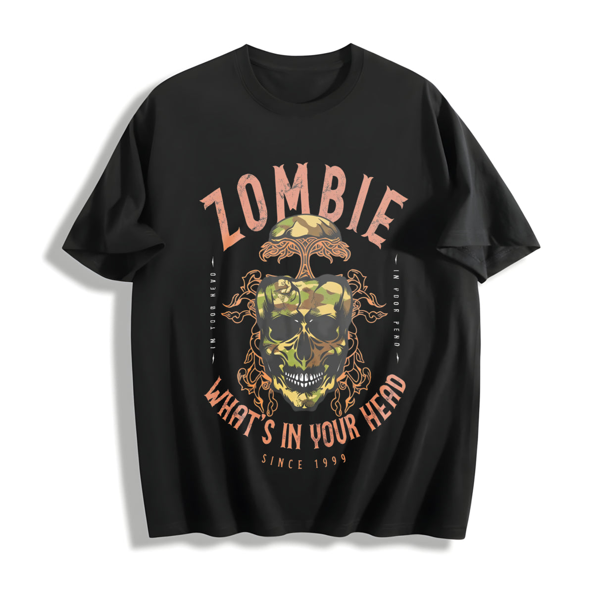 Retro Music Rock Band Cotton T-Shirt in Black