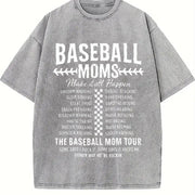 Baseball Mom Baseball Mama Tour Vintage Washed T-Shirt in Gray