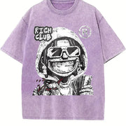 Rich Club Ski Mask Vintage Washed T-Shirt in Purple