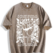 Letter Feminist Rights. for Spring Vintage Washed T-Shirt in Brown