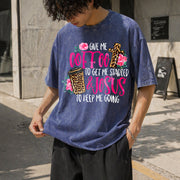 Coffee & Jesus Vintage Washed T-Shirt in Blue