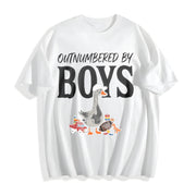 Silly Goose Boy Mom Cotton T-Shirt in White