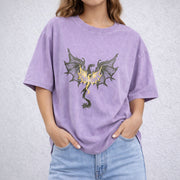 Dragon Fantasty vintage washed oversized T-shirt in Purple