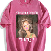 Test Day Teacher State Testing Vintage Washed T-Shirt in Red