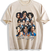 Black Empowerment Portraits & A Long Hot Story - Spring/ vintage washed oversized T-shirt in Beige