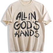 All in God's Hands Faith Vintage Washed T-Shirt in Beige