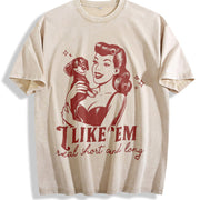 Cowboy Quote PNG Western Saying Clipart Vintage Washed T-Shirt in Beige