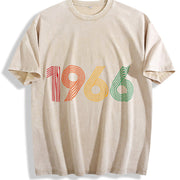 60th Birthday 1966 Vintage Washed T-Shirt in Beige