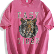 Easy Tiger distressed -chic vintage washed oversized T-shirt in Red