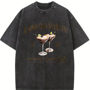 Espresso Martini Cocktail & Social Club vintage washed oversized T-shirt in Black