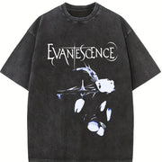 Retro New EVANESCENCE Band Christmas Retro Music vintage washed oversized T-shirt in Black