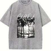 Faded Pure Short-sleeve Vintage Washed T-Shirt in Gray