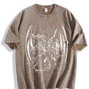 Y2k Blue Eye Cybersigilism Vintage Washed T-Shirt in Brown