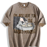 With a End Designed Specifically for Potatoes Vintage Washed T-Shirt in Brown