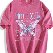 Little Osha Butterfly Quicksilver Callie Hart vintage washed oversized T-shirt in Red