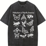 Pollinators of North America Vintage Washed T-Shirt in Black