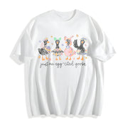 Just an Egg-cited Goose Cotton T-Shirt in White
