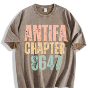 Antifa Chapter 8647 Bella Canvas V-neck Vintage Washed T-Shirt in Brown