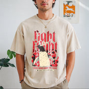 Fight or Flight Penguin Vintage Washed T-Shirt in Beige