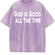 God's Kind Batik Retro Brand Vintage Washed T-Shirt in Purple