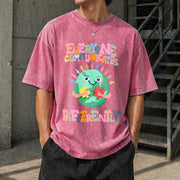 Everyone Communicates Differently Vintage Washed T-Shirt in Red