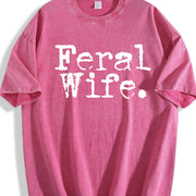 Feral Wife Cowgirl Feral Era Vintage Washed T-Shirt in Red