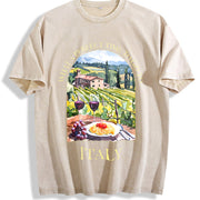 What a Perfect Time to Go to Italy for Italy Lover Vintage Washed T-Shirt in Beige